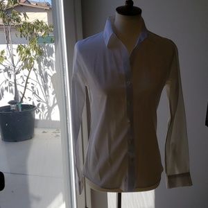 Non-iron white fitted shirt